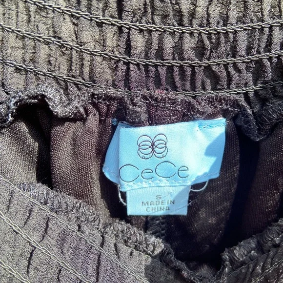 CeCe Black Ruffled Blouse - Picture 2 of 6